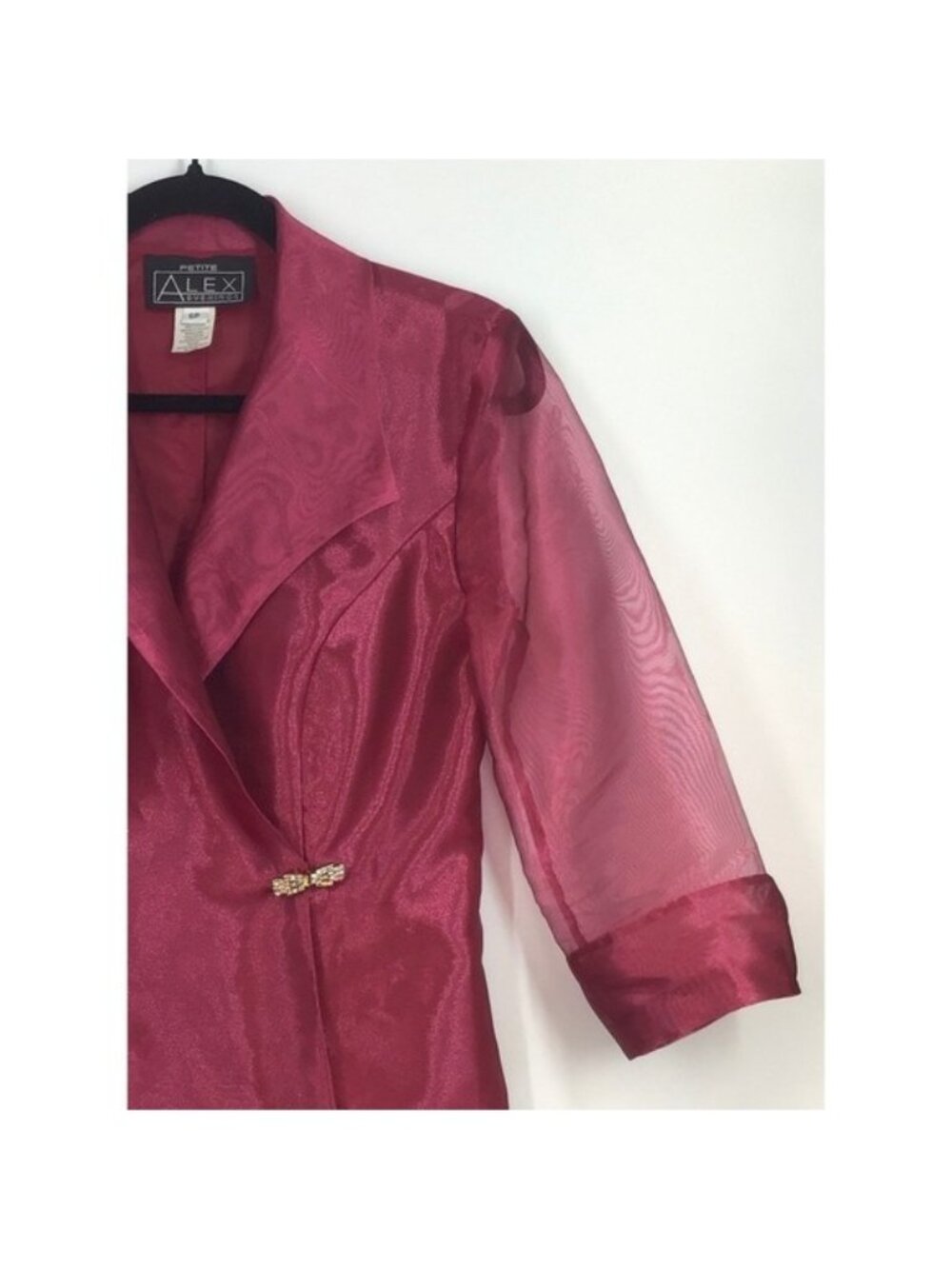 Petite Alex Evenings Jacket Sz SP Sheer Sleeve Formal Party Y2K Glam Elegant